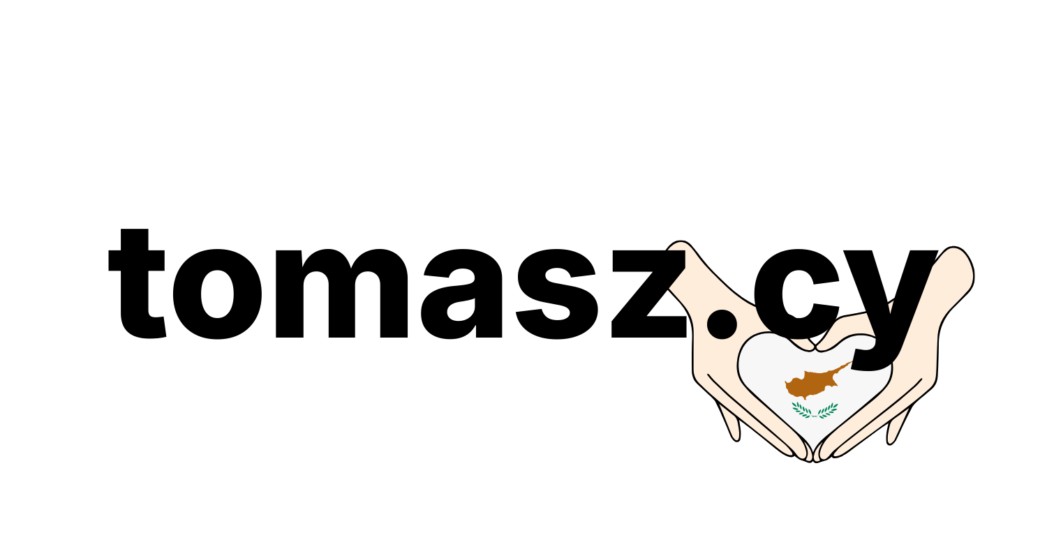 tomasz.cy — hands holding a heart with the Cyprus flag